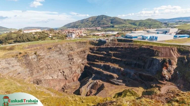 Foto de una mina a cielo abierto en el País Vasco en referencia al sector minero y de primeras transformaciones en Euskadi.