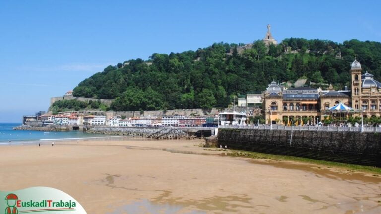 Foto de de la playa de la Concha en referencia a las oportunidades laborales en Guipúzcoa.