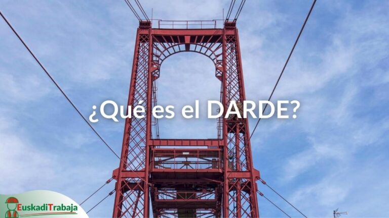 Foto con una imagen parcial del puente colgante de Bilbao y la pregunta sobre escrita: ¿Qué es el DARDE?